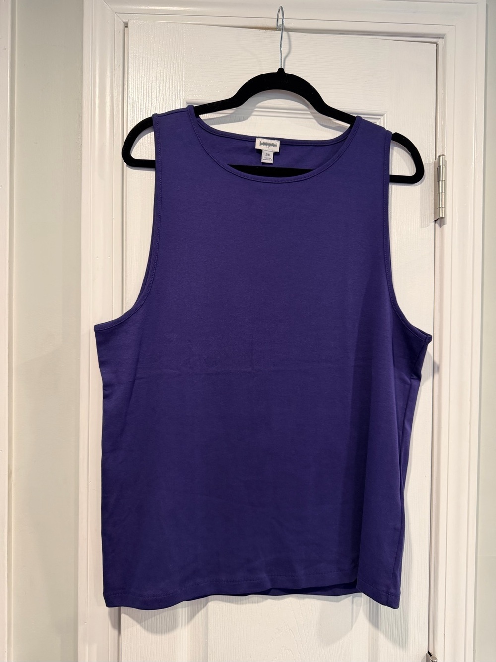 NWOT J. Crew Size 2X Mid Weight Boat Neck Periwinkle Knit Cotton Tank Top